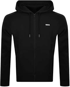 Черное хлопковое худи Boss Ze Titano с капюшоном и белым логотипом, размер X-Large 11304558