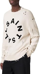 Мужской свитер Diageo Crew из 100% хлопка с брендом AllSaints, с застежкой на потяните 11273645