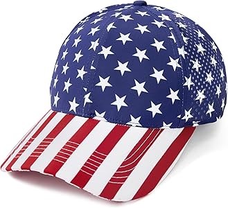Zando Патриотическая кепка с флагом США для женщин и мужчин, красная, белая и синяя, со защитой от солнца, из дышащего материала 11243323
