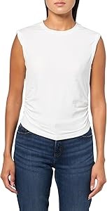 Женская майка AllSaints West из модала и хлопка с эластаном, с круглым вырезом 11292896