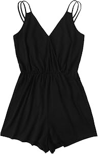 Повседневный женский комбинезон большого размера Milumia с запахом, V-образным вырезом и тонкими бретелями 11311201