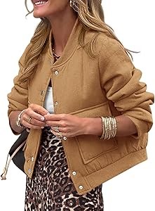 Женская бомбер-куртка PRETTYGARDEN из 80% вискозы, стильная и удобная, с карманами, молодежный дизайн, осень-зима 11250973