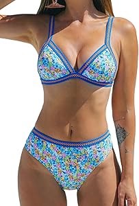 Женский купальник-бикини Cupshe с V-образным вырезом и регулируемыми бретелями, средней посадки 11289647