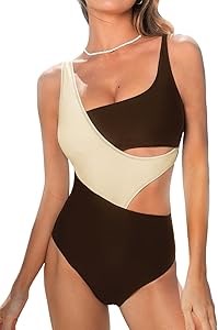 Цельный купальник монокини для женщин от CUPSHE с вырезом и широкими бретелями, 80% нейлон, 20% спандекс 11267687