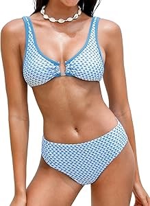 Купальник-бикини CUPSHE, с двумя элементами, V-образным вырезом, регулируемыми бретелями и двусторонним низом 11297549