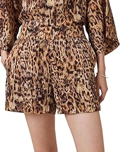 Женские льняные и шелковые шорты Charli от AllSaints с пуговицей, требуют профессиональной стирки 11308356