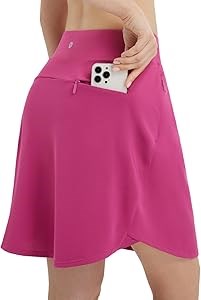 Женская юбка-шорты Baleaf, длина 50 см, с высокой талией, для гольфа и тенниса, с карманами, UPF 50+ 11276827