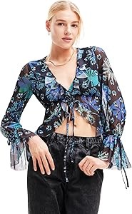 Женский лонгслив Desigual из 96% полиэстера и 4% эластана с легкостью ухода и удобной застежкой 11312807