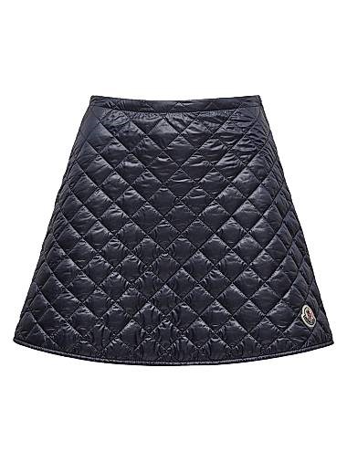 Мини-юбка Moncler с эффектом стеганого рисунка, наполненная пухом и застежкой на молнии 11016136