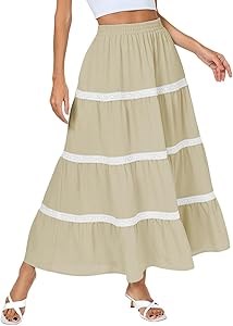 Многослойная макси-юбка Kate Kasin с эластичным высоким поясом, карманами, летняя модель 2025 года 11289104