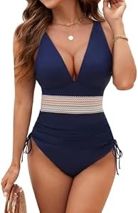 Женский купальник-боди Blooming Jelly с утяжкой талии, из 82% нейлона и 18% спандекса, с модным цветовым блоком 11281138