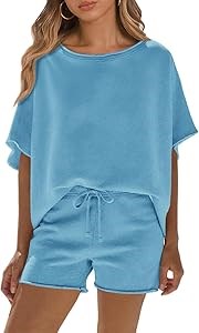 Летний женский комплект Fisoew из 2 предметов: оверсайз футболка с коротким рукавом и тренировочные шорты 11259363