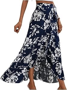 Летняя длинная юбка в стиле бохо с цветочным принтом и высокой талией от Milumia 11301364