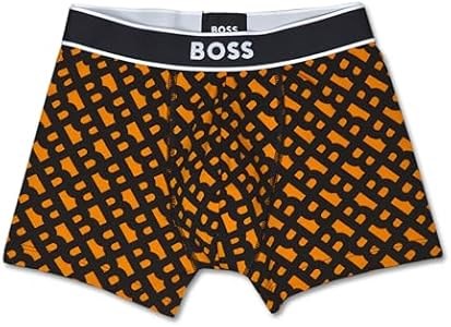 Мужские оранжевые трусы BOSS с ярким логотипом, 95% хлопок, размер X-Large 11309819