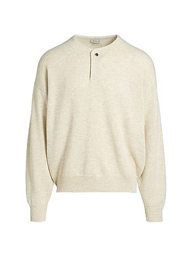 Лонгслив из тонкой мериносовой шерсти Fear Of God с рубчиком и кнопками, 100% мериносовая шерсть 11025553