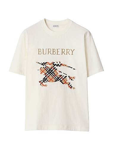 Мужская хлопковая футболка с вышивкой от Burberry с круглым вырезом и короткими рукавами, модель Ryan 11013120