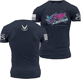 Мужская футболка Grunt Style USAF - Ride The Lightning из 60% хлопка и 40% полиэстера, с круглым воротником 11271667