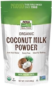 NOW Foods Органический кокосовый молочный порошок, 340 г, без молочных продуктов, веганский, просто добавьте воду 11261542