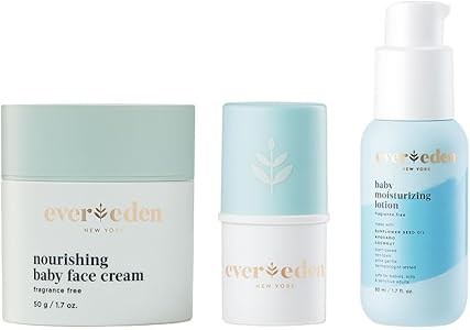 Evereden Набор для ухода за кожей новорожденных: крем для лица, бальзам для губ и мини-лосьон для тела, нежный и безопасный уход 11292808