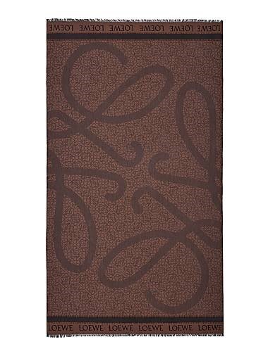 Парео из хлопка Loewe с бахромой и логотипом Anagram, 100% хлопок, сделано в Италии 11012271