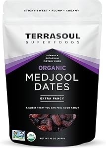 Terrasoul Superfoods Органические финики Меджул, 454 г - мягкая, жевательная текстура, сладкий, карамельный вкус, свежие с фермерских угодий 11279233