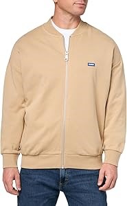 Hugo Boss Лонгслив-бомбер HUGO из мягкого французского флиса с полной застежкой на молнии и ребристым воротником 11299354