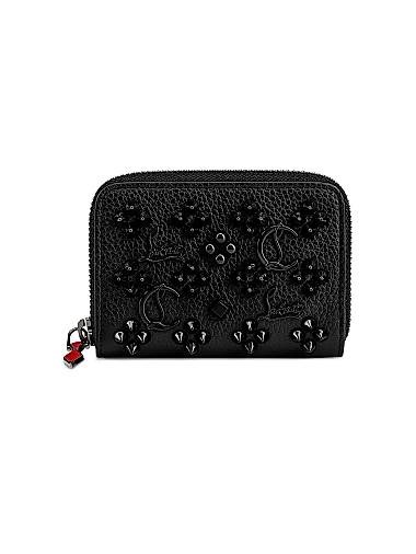 Christian Louboutin Кошелек для монет из зернистой телячьей кожи, размеры 7,6x10,9x1,8 см, сделано в Италии 11018246