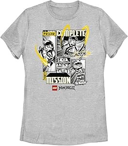 Fifth Sun Женская футболка Lego Ninjago The Mission из 100% хлопка с короткими рукавами, мягкий меланж, произведена в США 11283142