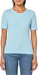 Универсальный и стильный хлопковый свитер Nautica с коротким рукавом и круглым вырезом 11243954