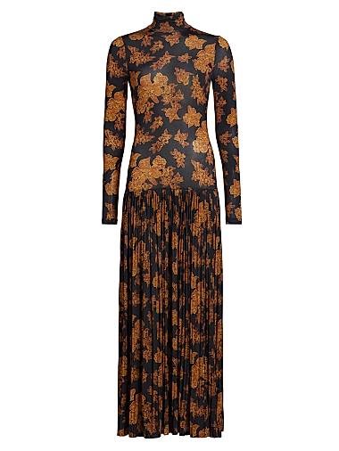 Макси-платье Amaya от Ulla Johnson с цветочным принтом и воротником-стойкой 11022704