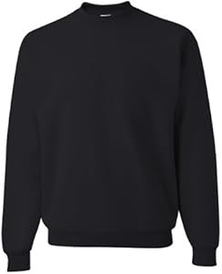 Чёрный флисовый лонгслив Jerzees 2XL из 50% хлопка и 50% полиэстера, мягкий и прочный 11301167