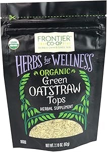 Frontier Co-op Органическая нарезанная овсяная трава, 62 г, сертифицированная органическая, без кофеина и глютена, в упаковке с застежкой 11299450