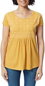 Футболка GLORIA VANDERBILT с вышивкой, короткими рукавами, свободный крой - размер Large 10023202