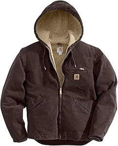 Carhartt J141 Sierra Sandstone куртка из хлопка с подкладкой из шерпы и карманом на молнии, 100% хлопок 11275453