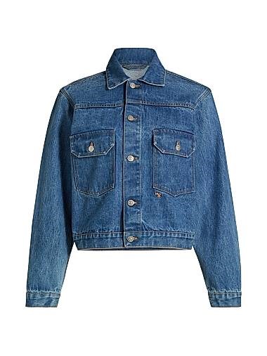 Джинсовая куртка Hommegirls в рабочем стиле, из 100% хлопка, с вышивкой ',Hg',, произведена в Италии 11015611