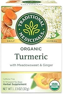 Traditional Medicinals Органический чай с куркумой, душицей и имбирем, 16 пакетиков, поддерживающий здоровую реакцию на воспаление 11305246