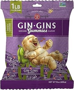 The Ginger People Имбирные жевательные карамельки GIN GINS – 27% свежего имбиря, 454 г, веганские, без глютена, без ГМО 11304544