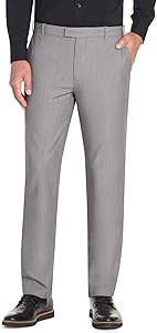 Мужские брюки Van Heusen с прямым кроем и эластичной талией, 82% полиэстер, 12% лиоцелл, 6% эластан 11273298