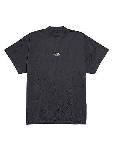 Футболка Balenciaga Oversized с вышивкой из винтажного джерси, 100% хлопок, Португалия 11021524