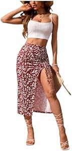 Летний комплект из двух предметов SOLY HUX: топ на бретелях и юбка с цветочным принтом 11302976