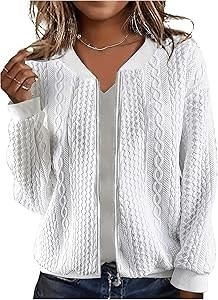 Куртка-бомбер Verdusa с плетением на молнии, длинными рукавами и бейсбольным воротником для повседневного ношения 11252394