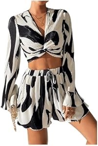 Комплект из 2 предметов от Verdusa: укороченный топ с завязкой и свободные шорты, мягкая ткань, размеры S-XL 11264705