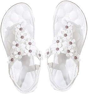 Летние сандалии Verdusa с цветочными стразами, открытым носком и плоским каблуком 11263569