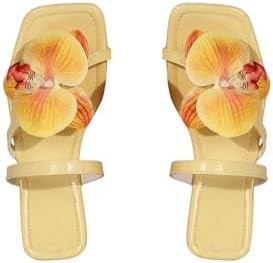 Женские сандалии Gorglitter с 3D цветочной аппликацией, плоской подошвой и открытым носком - идеальны для лета 11304904