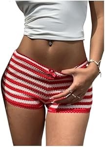 Микрошорты в полоску с низкой посадкой GORGLITTER, эластичная ткань, 99% полиэстер 11307611