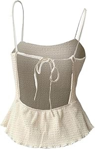 Молодежный топ без рукавов Milumia с текстурированным узором, открытой спиной и рюшами, идеальный для повседневной носки 11276236