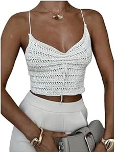 Женский топ с V-образным вырезом Milumia, открытой спиной и завязками, 100% полиэстер 11305620