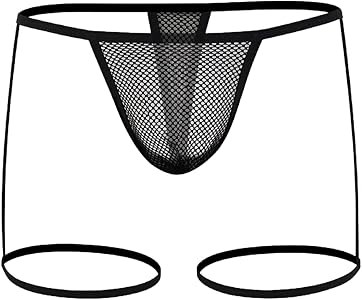 Мужские прозрачные кружевные стринги Floerns с вырезами и поясом для вечеринок и ночного отдыха 11300352