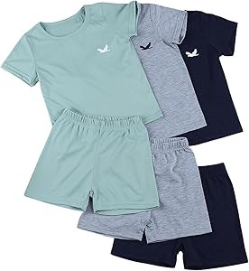 Женский комплект из 6 предметов SweatyRocks: футболка с графическим принтом и шорты, 95% полиэстер 11291404