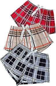 Комплект из 3 предметов: молодёжные клетчатые пижамные шорты на завязках от Milumia 11285717